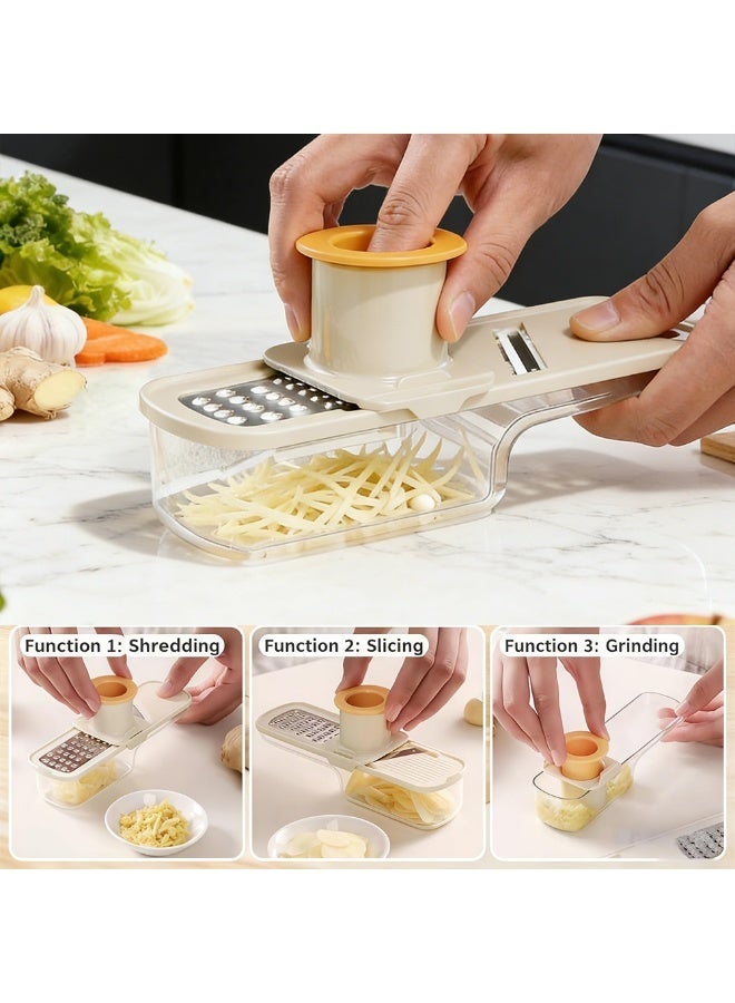 FDTY مقطعة ثوم صغيرة 3 في 1 - مطحنة زنجبيل ومقطعة خضار مع وعاء وواقي يد | أداة مطبخ متعددة الوظائف - Image 2